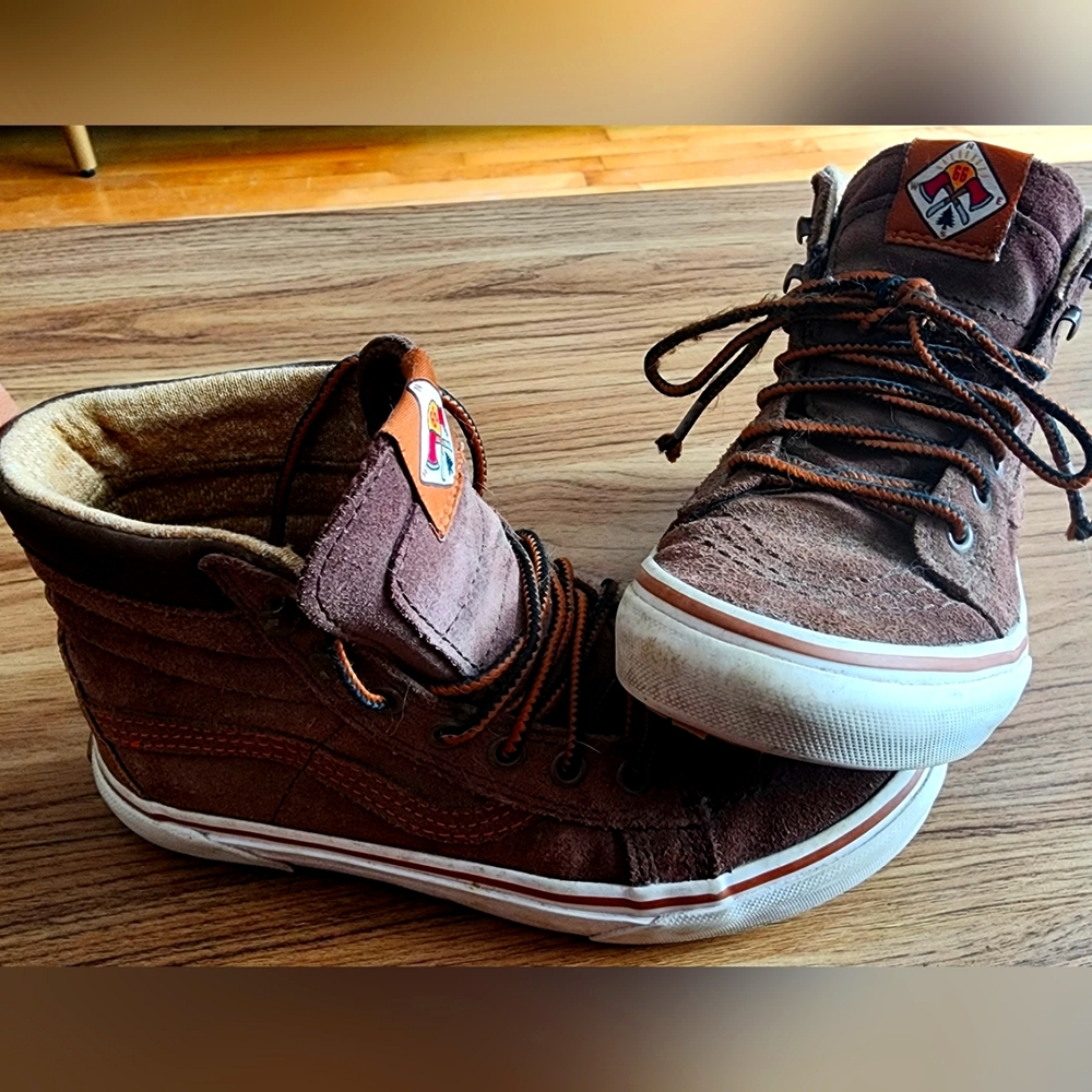 Size 3 kids Vans hightop sneakers
